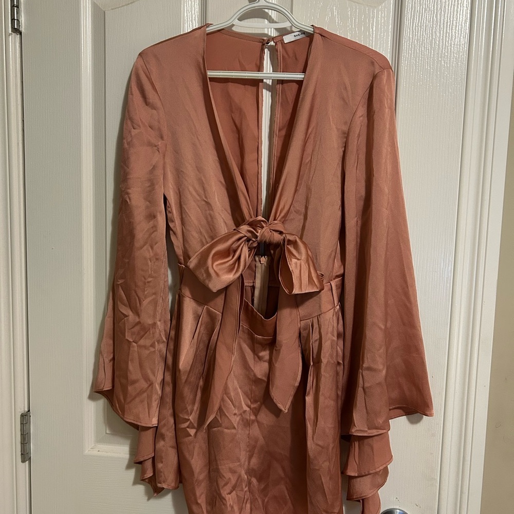 Satin Tie-Front Romper